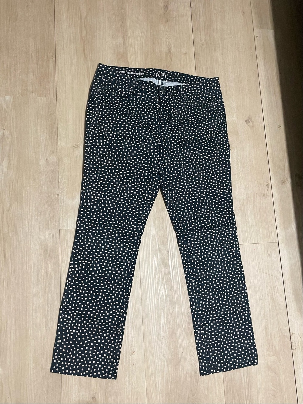 Ann Taylor Black and cream Polka Dot womens Pants